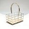 Rectangle Gold Wired Basket w/ Wood Base (S)