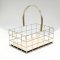 Rectangle Gold Wired Basket w/ Wood Base (L)