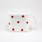 Enamel Food Storage Square Shaped w/ Silicone Lid (White w/ Red Dots)