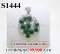 จี้หยกหลังเบี้ยแท้ธรรมชาติ 10 เม็ด หนัก 10.88 Ct. ล้อมเพชรแท้ธรรมชาติ 0.90 Ct.