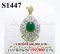 จี้มรกตโคลัมเบียหลังเบี้ยแท้ธรรมชาติ 8.70 Ct. มีใบ Cer ล้อมเพชรแท้ธรรมชาติ  1.20 Ct.