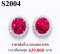ต่างหูทับทิมพม่าหลังเบี้ยแท้ธรรมชาติ หนัก 36.85 ct. (มีใบCer)