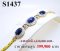 สร้อยข้อมือไพลินพม่าหลังเบี้ยแท้ธรรมชาติ 30.40 Ct. มีใบ Cer (Certificated Natural Unheated Star Burma Blue sapphire)