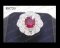 แหวนทับทิมสยามธรรมชาติเจียระไน (Certified Natural Siam Ruby Ring) ล้อมเพชร Heart&Arrow - Russian Cut
