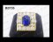 แหวนไพลินซีลอนธรรมชาติเจียระไน (Certified Natural Ceylon Blue Sapphire Ring) ล้อมเพชร Heart&Arrow - Russian Cut