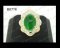 แหวนหยกพม่าธรรมชาติหลังเบี้ย (Certified Natural Burma Jade Ring) ล้อมเพชร Heart&Arrow - Russian Cut