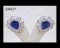 ต่างหูไพลินซีลอนธรรมชาติเจียระไน (Certified Natural Royal Blue Ceylon Sapphire Earring) ล้อมเพชร Heart & Arrow - Russian Cut