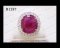 แหวนทับทิมพม่าธรรมชาติเจียระไน  (Certified Natural Burmese  Ruby Ring) ล้อมเพชร Heart & Arrow - Russian Cut
