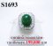 แหวนหยกพม่าหลังเบี้ยแท้ธรรมชาติ หนัก 6.21 Ct.  มีใบ Cer (Certificate Natural Burma Jade)