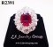 แหวนทับทิมสยามเจียระไน (Certificate Natural Siam Ruby) 3.16 ct.