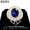 แหวนไพลินซีลอนเจียระไน  2.60 Ct. มีใบ Cer (Certified Natural Ceylon Blue Sapphire) เพชรแท้ธรรมชาติ H&A -รัชเชี่ยนคัท น้ำ 100-99% เพชร 0.60 Ct. 34 เม็ด ทองคำเปอร์เซ็นต์สูงสุด หนัก 9.500 g.