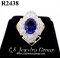 แหวนไพลินซีลอนแท้ธรรมชาติเจียระไน  1.80 Ct. มีใบ Cer เพชรแท้ธรรมชาติ H&A -รัชเชี่ยนคัท น้ำ 100-99% เพชร  2.02 Ct. 36 เม็ด ทองคำเปอร์เซ็นต์สูงสุด หนัก 5.800 g.