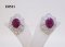  Certified Natural Unheated Burma Ruby Earring