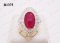 แหวนทับทิมพม่าธรรมชาติเจียระไน  (Certified Natural Unheated Burma Ruby Ring)  