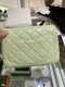 Chanel MINI7” LIGHT GREEN ADJUSTABLE GHW MICROCHIP