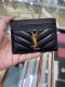 YSL CARD HOLDER BLACK LAMB GHW 2024