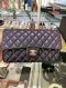 Chanel CLASSIC 10” METALLIC PURPLE LAMB GHW MICROCHIP