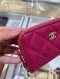 Chanel ZIPPY CARD HOLDER PINK CAVAIR GHW HOLO31