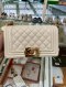 Chanel BOY 8” WHITE CAVAIR GHW MICROCHIP