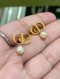 Dior EARRING CD WITH PEARL GOLD