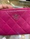 Chanel SHORT WALLET PINK LAMB HOLO21