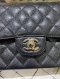 Chanel CLASSIC 10” BLACK CAVIAR SHW HOLO28