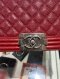 Chanel BOY 10” RED CAVIAR RHW HOLO20