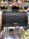 Chanel BOY 10” BLACK CAVIAR RHW MICROCHIP