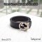Gucci BELT BLACK SILVER SIZE.100