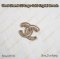 Chanel CC LOGO GOLD CRYSTAL BROOCH