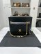 Chanel FLAP BAG RESIN PEARL CHAIN BLACK LAMB GHW MICROCHIP