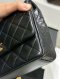 Chanel FLAP BAG RESIN PEARL CHAIN BLACK LAMB GHW MICROCHIP