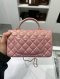 Chanel MINI 8 TOP HANDLE PINK LAMB GHW HOLO31