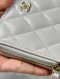 Chanel ZIPPED POUCH GREY CAVIAR GHW MICROCHIP