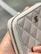 Chanel ZIPPED POUCH GREY CAVIAR GHW MICROCHIP