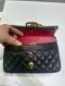 Chanel CHAINED DOUBLE FLAP 9" BLACK LAMB GHW HOLO30