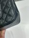 Chanel CHAINED DOUBLE FLAP 9" BLACK LAMB GHW HOLO30