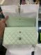 Chanel CLASSIC 10" LIGHT GREEN CAVIAR GHW MICROCHIP
