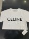 Celine CROPPED T-SHIRT ECRU WHITE SIZE XS