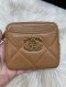 Chanel 19 ZIPPED COIN PURSE CARAMAL LAMB GHW MICROCHIP