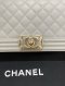 Chanel BOY 10" GREY CAVIAR GHW MICROCHIP