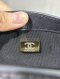 Chanel FLAP BAG BLACK CALF GHW MICROCHIP**
