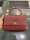Chanel COCO 10.5" BURGUNDY CAVIAR GHW MICROCHIP**