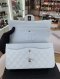 Chanel CLASSIC 10" BLUE CAVIAR SHW MICROCHIP