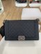 Chanel BOY 11" BLACK CAVIAR RHW HOLO 23146436**