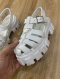 Prada RUBBER MONOLITH SANDALS WHITE SIZE.36