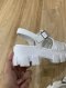 Prada RUBBER MONOLITH SANDALS WHITE SIZE.36