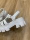 Prada RUBBER MONOLITH SANDALS WHITE SIZE.36