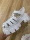 Prada RUBBER MONOLITH SANDALS WHITE SIZE.36