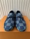 Louis Vuitton DRIVER MOCCASIN BLUE PLAID SIZE9
